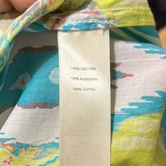 NWOT Chico's Multi Color Paisley Button Down Collared Shirt 3/4 Sleeve Cotton - Picture 10 of 11